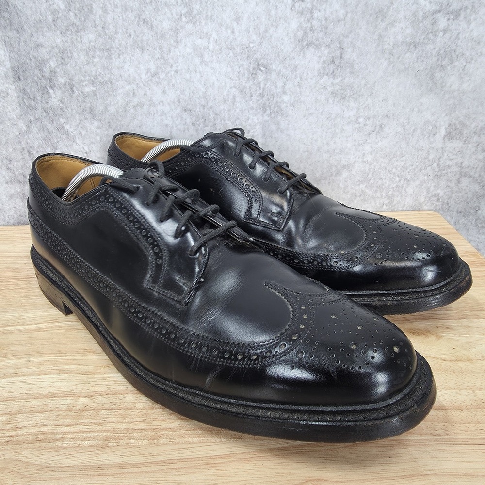 Florsheim Imperial Oxford Shoes Mens 12‎ D Kenmoor Black Leather Longwing Brogue - Picture 2 of 12